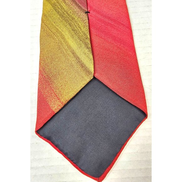 The Metropolitan Museum Of Art Silk Tie Red & Gold Gradient Pattern Mens Accesso - Picture 7 of 7